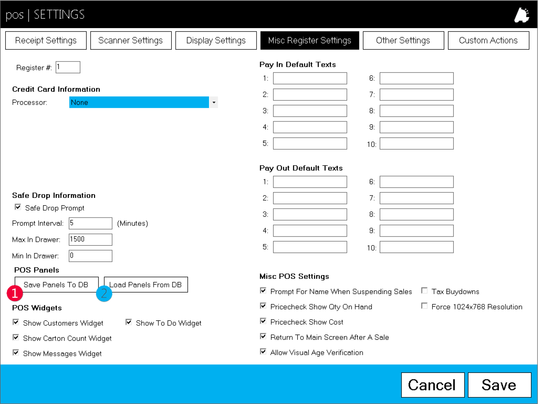 Saving and Loading of Panels with a Corporate Interface
