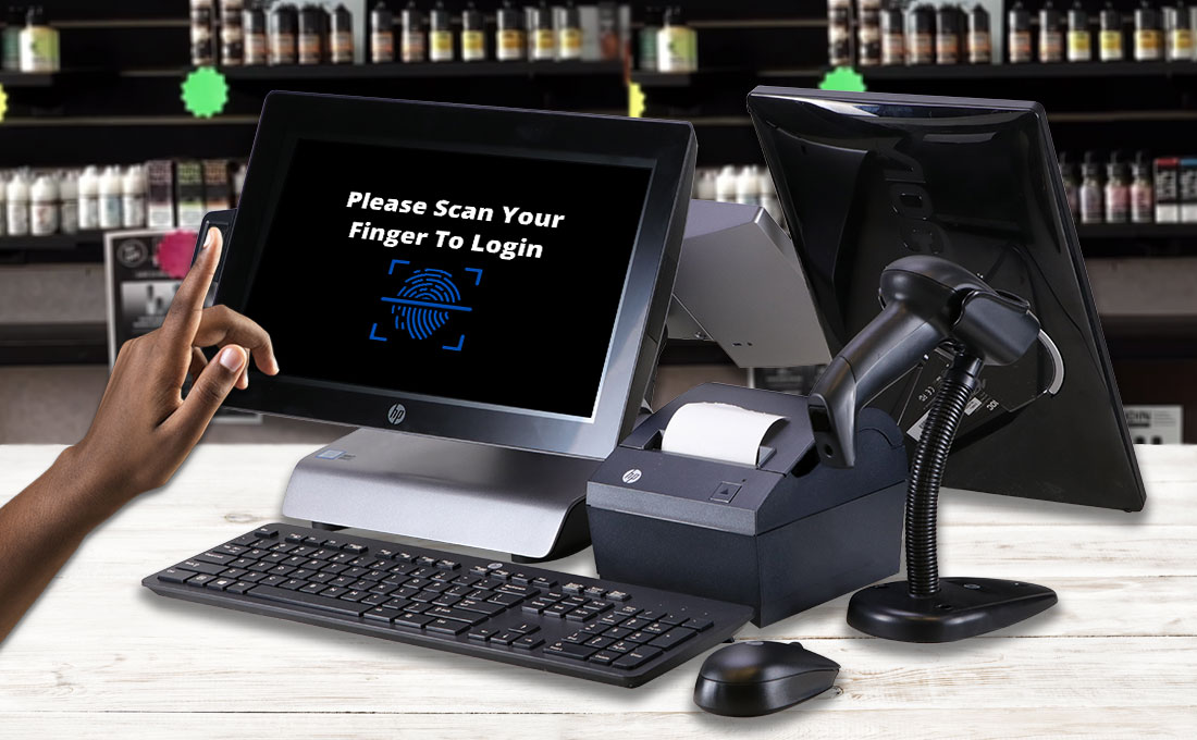 biometric pos login screen - smoke shop pos features